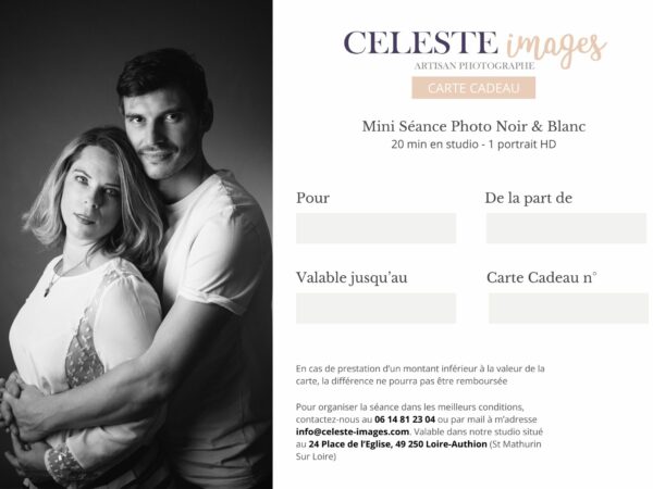 Carte cadeau - Mini Séance Noir & Blanc