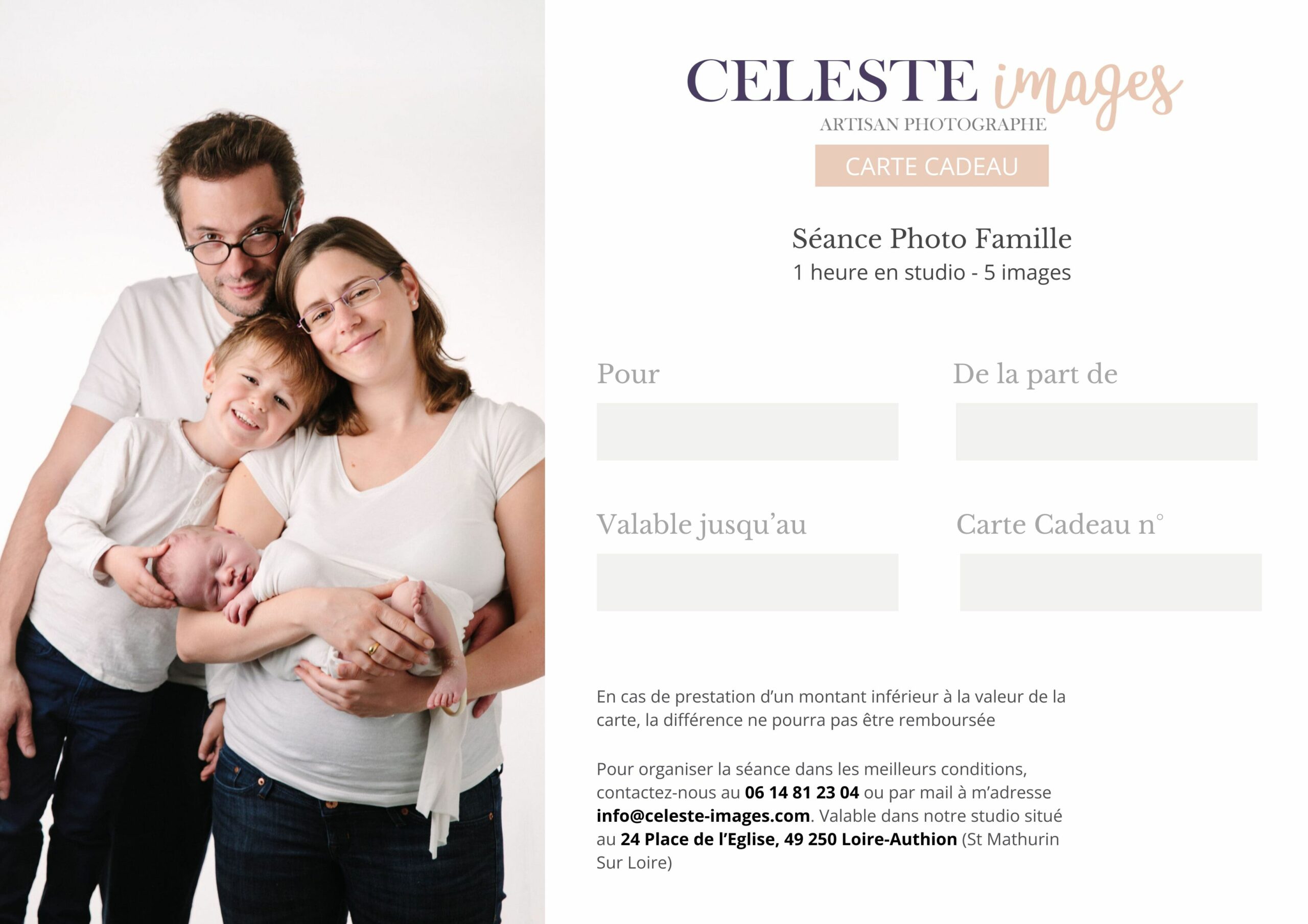 Carte cadeau - Séance Photo Famille